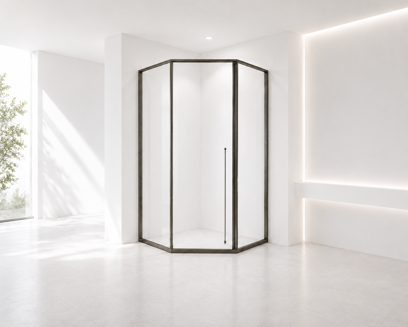 Minimal shower enclosure showroom